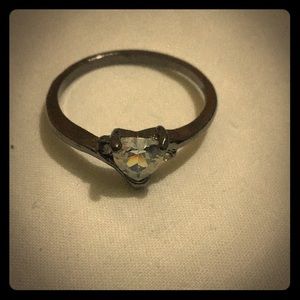 Heart Crystal titanium ring